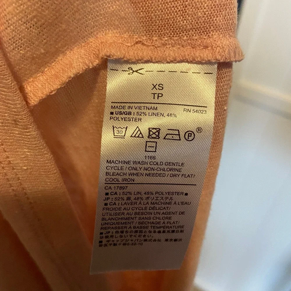 Banana Republic Womens Tank‎ Top Size XS Pink Peach Linen Slub Knit NEW